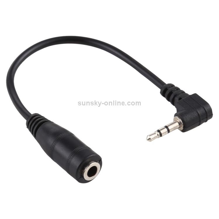 Prise mâle à angle droit de 2,5 mm vers prise femelle 3,5 mm stéréo AUX Audio  Câble de convertisseur d'adaptateur d'alimentation CC, longueur: 14 cm