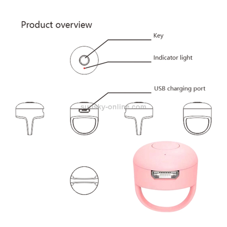Bluetooth Fingertip Video Controller (Pink) Bluetooth Fingertip Video Controller (Pink)