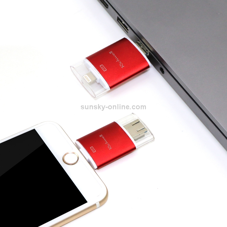 Richwell 3 in 1 16G Type-C + 8 Pin + USB 3.0 Metal Double Cover Push-pull Flash Disk with OTG Function(Gold) Richwell 3 in 1 16G Type-C + 8 Pin + USB 3.0 Metal Double Cover Push-pull Flash Disk with OTG Function(Gold)