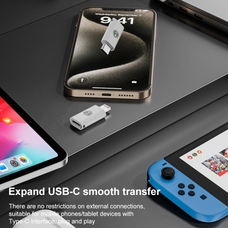 8 Pin Male to USB-C / Type-C Female ABS Charging Adapter 8 Pin Male to USB-C / Type-C Female ABS Charging Adapter