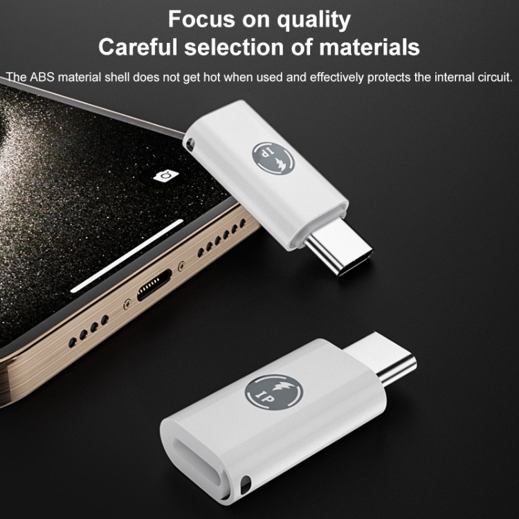 8 Pin Male to USB-C / Type-C Female ABS Charging Adapter 8 Pin Male to USB-C / Type-C Female ABS Charging Adapter
