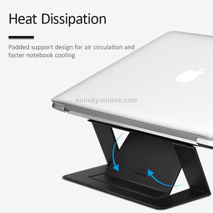 USAMS US-ZB072 Angle Adjustable Litchi Texture PU Leather Laptop Magnetic Folding Bracket for Laptops over 12 inch(Black) USAMS US-ZB072 Angle Adjustable Litchi Texture PU Leather Laptop Magnetic Folding Bracket for Laptops over 12 inch(Black)
