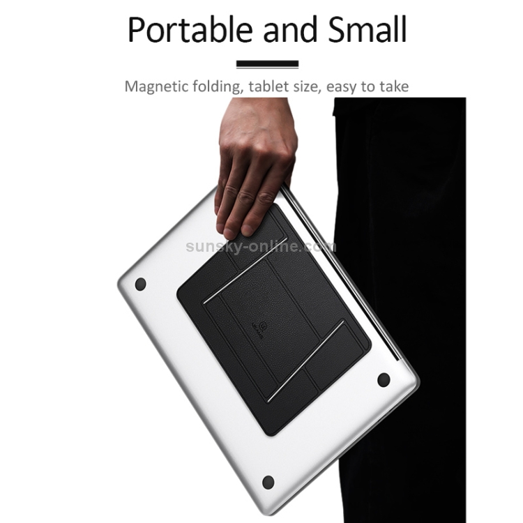 USAMS US-ZB072 Angle Adjustable Litchi Texture PU Leather Laptop Magnetic Folding Bracket for Laptops over 12 inch(Black) USAMS US-ZB072 Angle Adjustable Litchi Texture PU Leather Laptop Magnetic Folding Bracket for Laptops over 12 inch(Black)