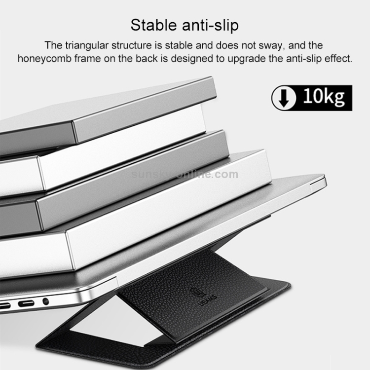 USAMS US-ZB072 Angle Adjustable Litchi Texture PU Leather Laptop Magnetic Folding Bracket for Laptops over 12 inch(Black) USAMS US-ZB072 Angle Adjustable Litchi Texture PU Leather Laptop Magnetic Folding Bracket for Laptops over 12 inch(Black)