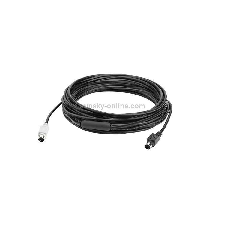 Logitech CC3500 Conectar altavoz Micrófono HUB Cámara Cable de extensión de puerto DIN, longitud del cable: 10m (negro) - 1