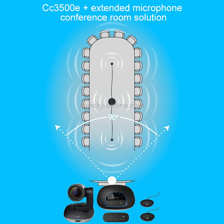 Sistema de conferencia extendida Logitech CC3500E Micrófono omnidireccional (negro) - 3