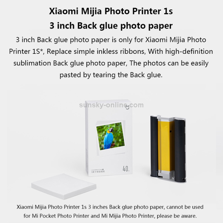 Mini impresora fotográfica de bolsillo automática Xiaomi Mijia 1S original, enchufe de EE. UU. (Blanco) - 18
