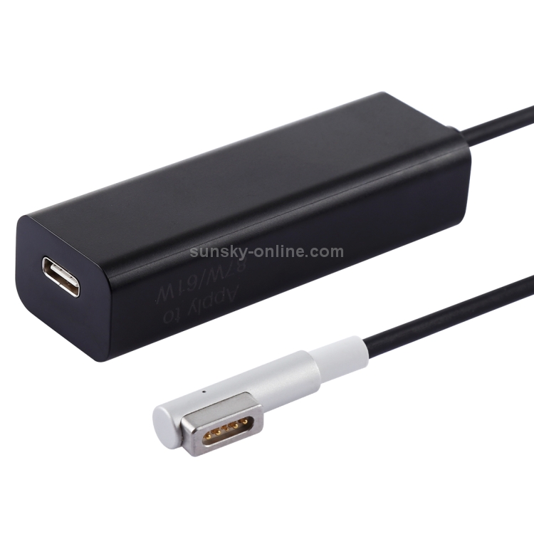 AnyWatt 45W USB-C / Type-C Female to 5 Pin MagSafe 1 Male L Head Series Charge Adapter Converter for MacBook (Black) AnyWatt 45W USB-C / Type-C Female to 5 Pin MagSafe 1 Male L Head Series Charge Adapter Converter for MacBook (Black)