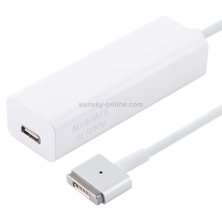 AnyWatt 60W USB-C / Type-C Female to 5 Pin MagSafe 2 Male T Head Series Charge Adapter Converter for MacBook Pro (White) AnyWatt 60W USB-C / Type-C Female to 5 Pin MagSafe 2 Male T Head Series Charge Adapter Converter for MacBook Pro (White)