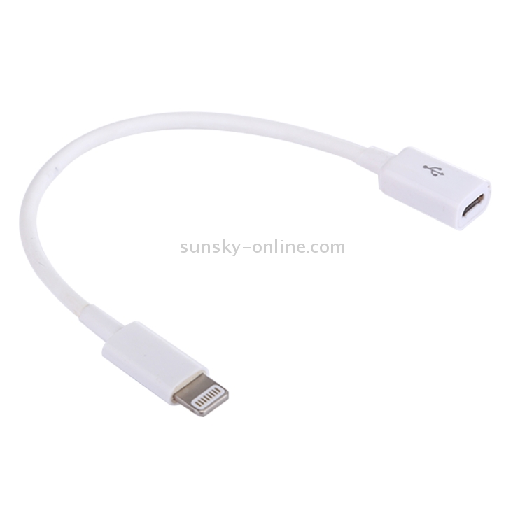 12cm 8 Pin Male to Micro USB Female Charging Adapter Cable 12cm 8 Pin Male to Micro USB Female Charging Adapter Cable