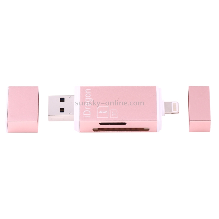 iDragon-R004 3 in 1 USB 2.0 & 8 Pin & Micro USB Metal Memory Card Reader, Support SD / TF Card iDragon-R004 3 in 1 USB 2.0 & 8 Pin & Micro USB Metal Memory Card Reader, Support SD / TF Card