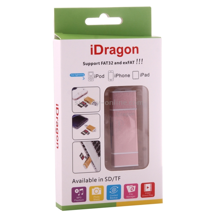 iDragon-R004 3 in 1 USB 2.0 & 8 Pin & Micro USB Metal Memory Card Reader, Support SD / TF Card iDragon-R004 3 in 1 USB 2.0 & 8 Pin & Micro USB Metal Memory Card Reader, Support SD / TF Card
