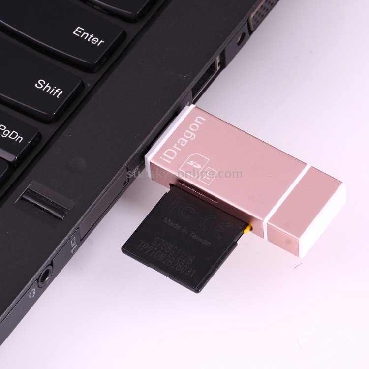 iDragon-R004 3 in 1 USB 2.0 & 8 Pin & Micro USB Metal Memory Card Reader, Support SD / TF Card iDragon-R004 3 in 1 USB 2.0 & 8 Pin & Micro USB Metal Memory Card Reader, Support SD / TF Card