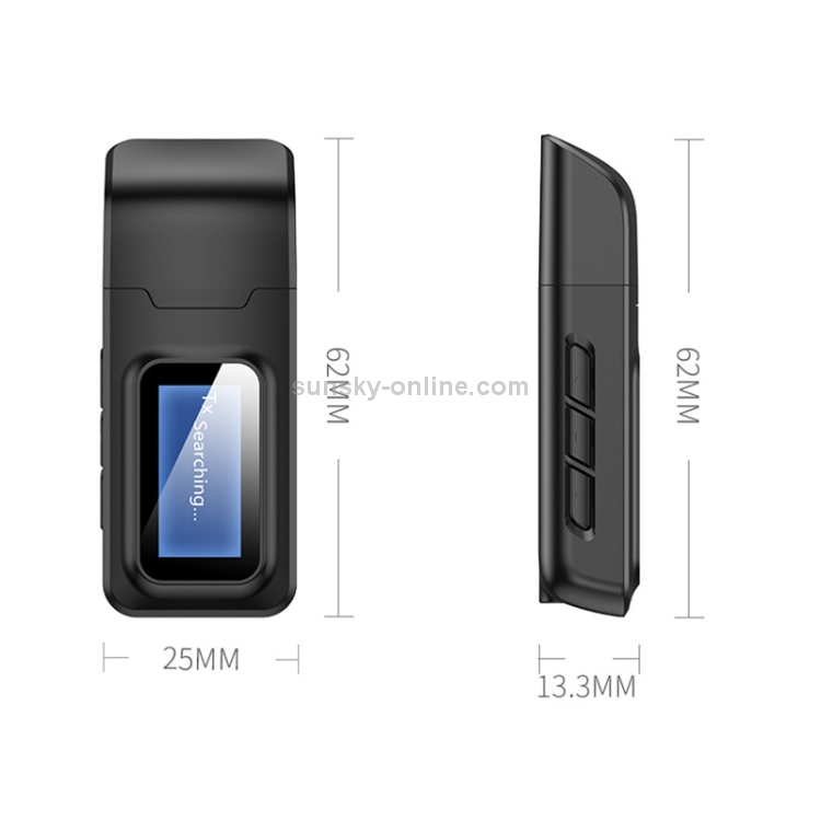 T11B 2 in 1 USB Bluetooth 5.0 Transmitter & Receiver Audio Adapter with LCD Screen(Black) T11B 2 in 1 USB Bluetooth 5.0 Transmitter & Receiver Audio Adapter with LCD Screen(Black)