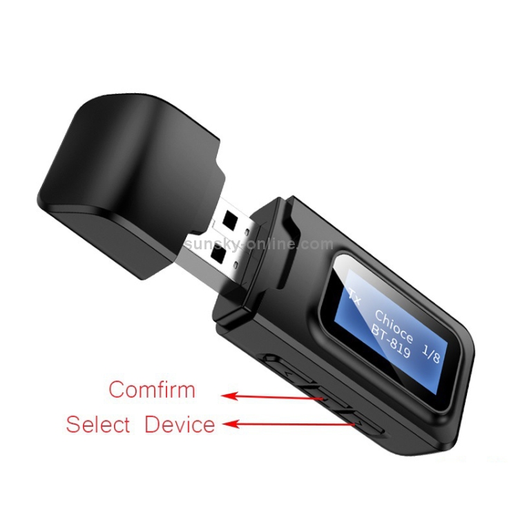 T11B 2 in 1 USB Bluetooth 5.0 Transmitter & Receiver Audio Adapter with LCD Screen(Black) T11B 2 in 1 USB Bluetooth 5.0 Transmitter & Receiver Audio Adapter with LCD Screen(Black)