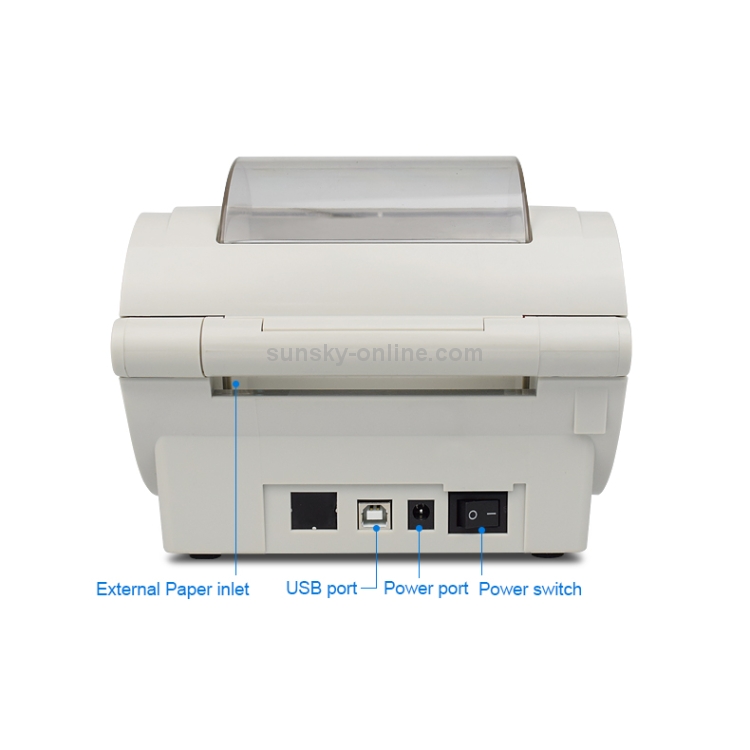 POS-9210 Impresora térmica de recibos POS USB de 110 mm Impresora de etiquetas de códigos de barras de entrega rápida, enchufe del Reino Unido (blanco) - 4