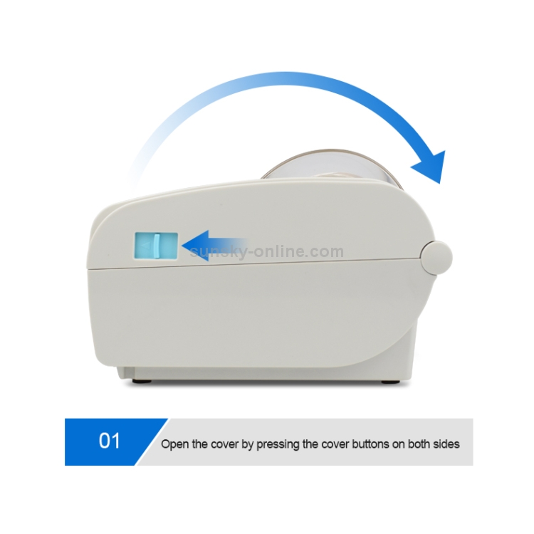 POS-9210 Impresora térmica de recibos POS USB de 110 mm Impresora de etiquetas de códigos de barras de entrega rápida, enchufe del Reino Unido (blanco) - 5