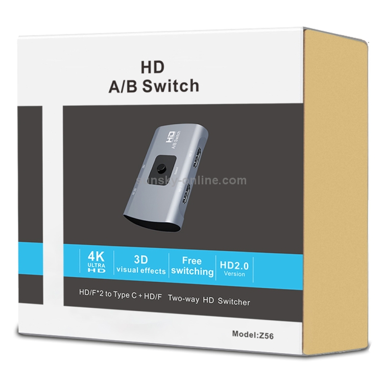 Z56 HD hembra x 2 a USB-C / TYPE-C + HD hembra de dos vías HD de dos vías - 4