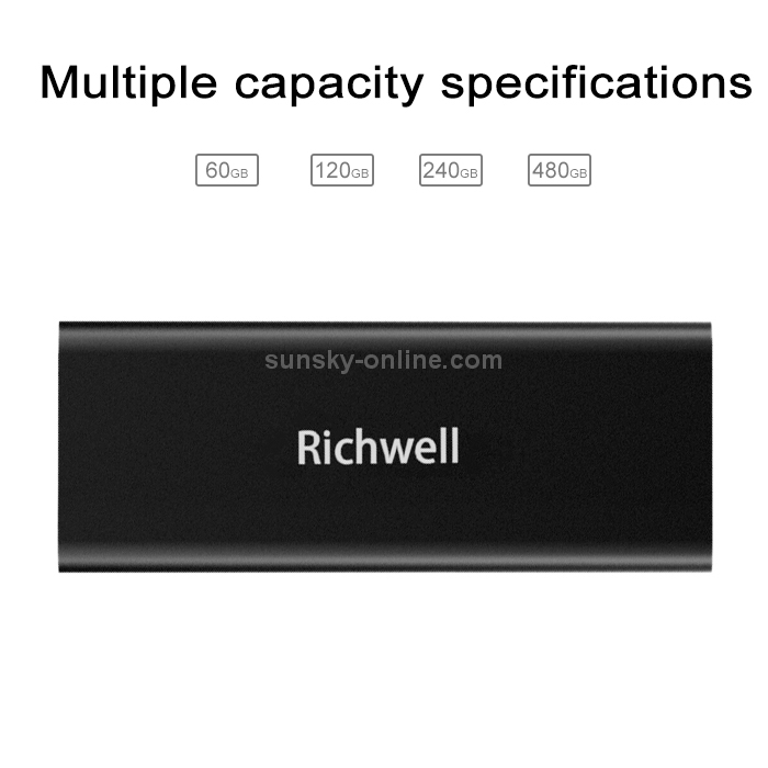 Richwell SSD R280-SSD-60GB 60GB Unidad de disco duro móvil para PC de escritorio (negro) - B1