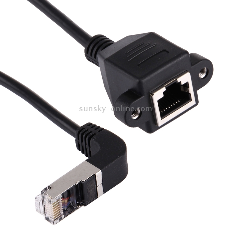 It is a Perfect Choice for You 30cm RJ45 Male Bent Down to RJ45 Female LAN Extension Cable 