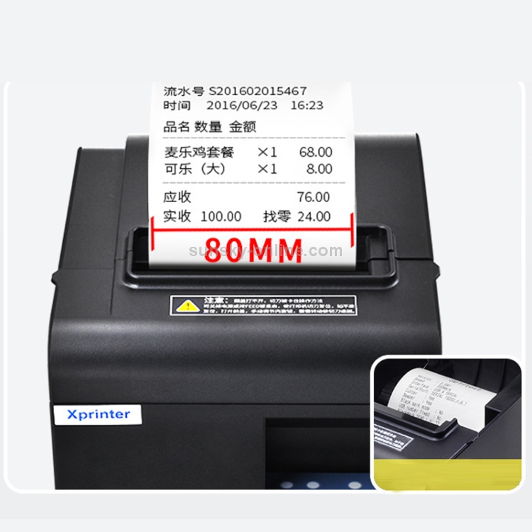 Impresora de código de barras de calibración automática térmica con puerto USB Xprinter XP-N160II - 11