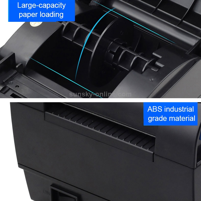 Impresora de código de barras de calibración automática térmica con puerto USB Xprinter XP-365B - 7