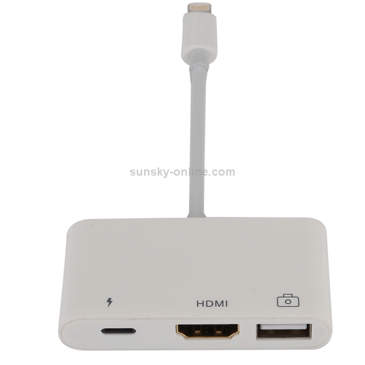 3 in 1 1080P HDMI + USB + 8 Pin Charging Female Ports to 8 Pin Male OTG Digital Video Converter Cable 3 in 1 1080P HDMI + USB + 8 Pin Charging Female Ports to 8 Pin Male OTG Digital Video Converter Cable
