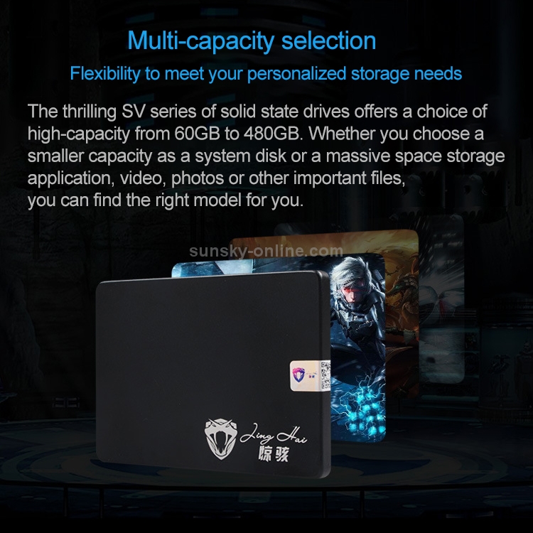 Unidad de estado sólido JingHai SV Series SATA III de 2,5 pulgadas, arquitectura flash: TLC, capacidad: 480 GB - 8