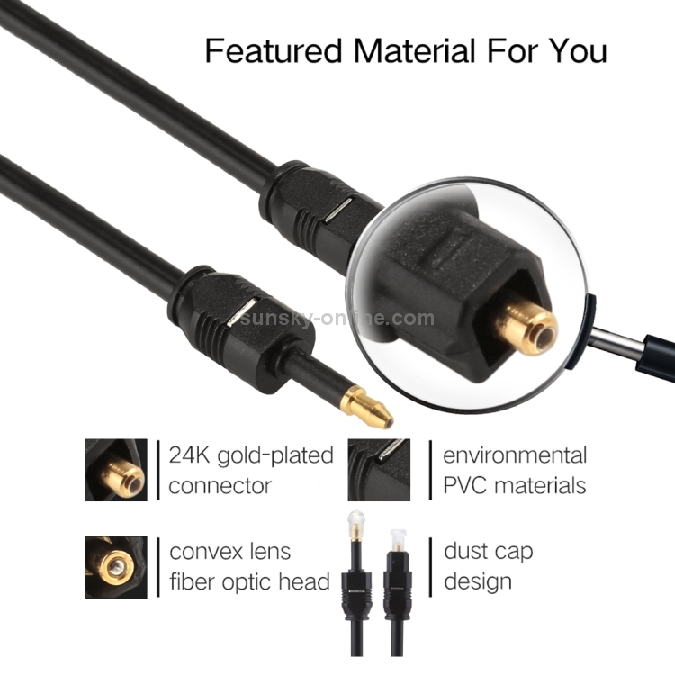 1,5 m OD4.0mm Toslink macho a 3,5 mm Mini Toslink macho Cable de audio óptico digital - 2