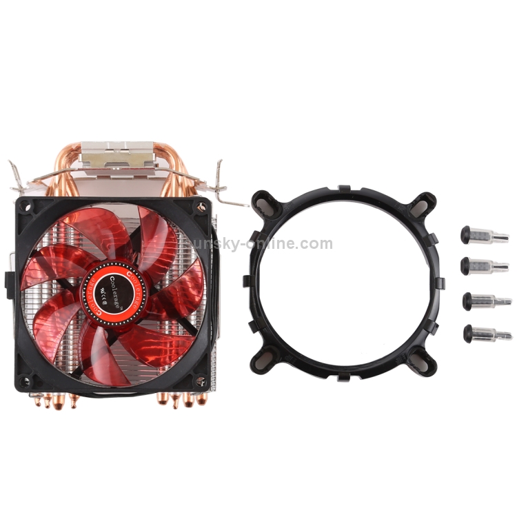 CoolAge L400 DC 12V 1600PRM 40.5cfm Disipador de calor Ventilador de enfriamiento de cojinete hidráulico Ventilador de enfriamiento de CPU para AMD Intel 775 1150 1156 1151 (Rojo) - 5