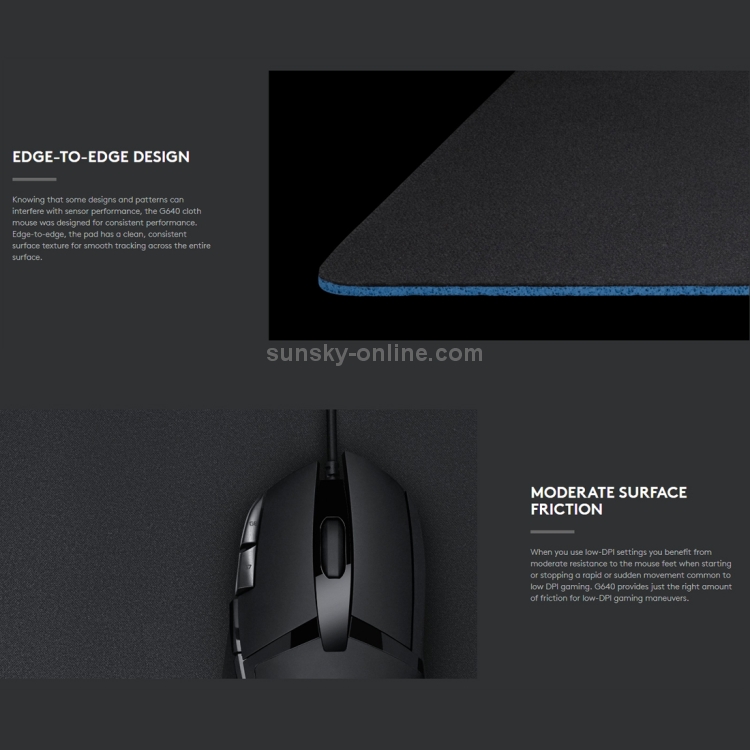 Sunsky Logitech G640 Cloth Soft E Sport Gaming Mouse Pad Size 46 X 40cm Black
