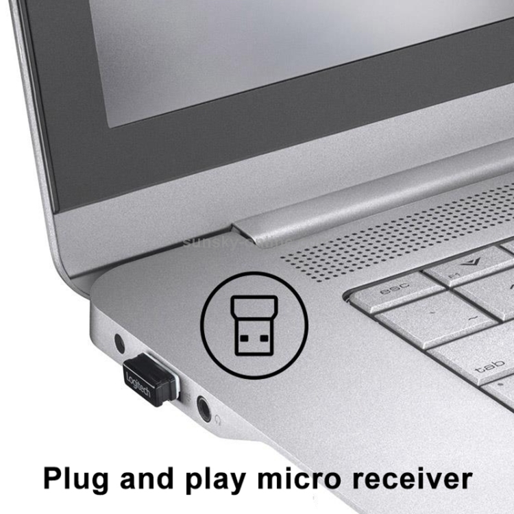 Ratón de silencio óptico inalámbrico Logitech M330 con receptor micro USB (blanco) - 5