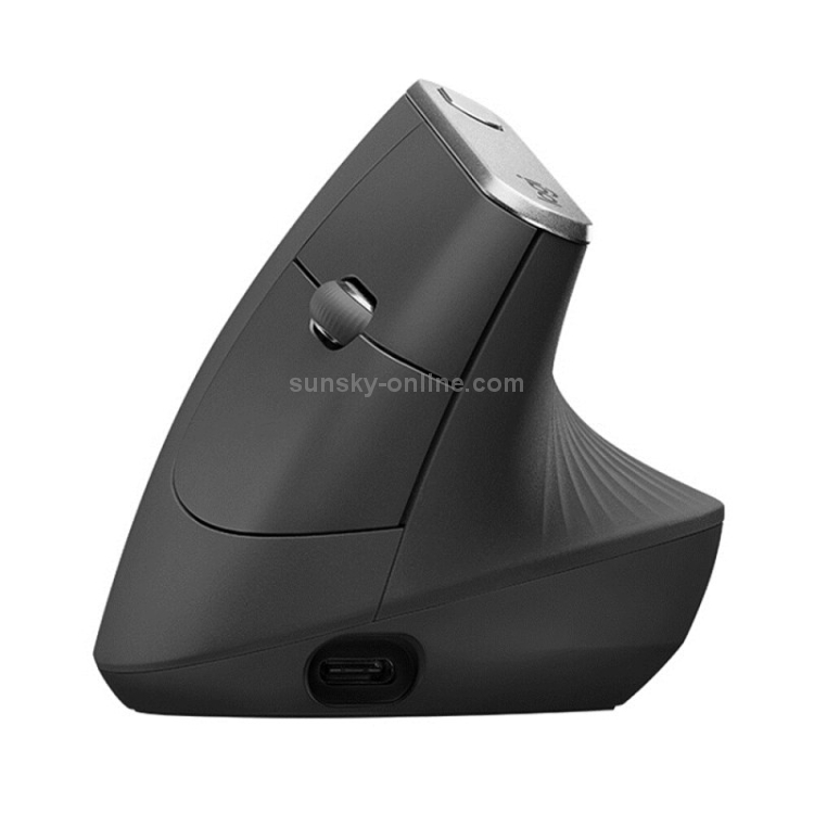Logitech MX Vertical 4000DPI USB-C / Type-C + Unifying + Bluetooth Ratón óptico vertical inalámbrico ergonómico de tres modos (negro) - 3