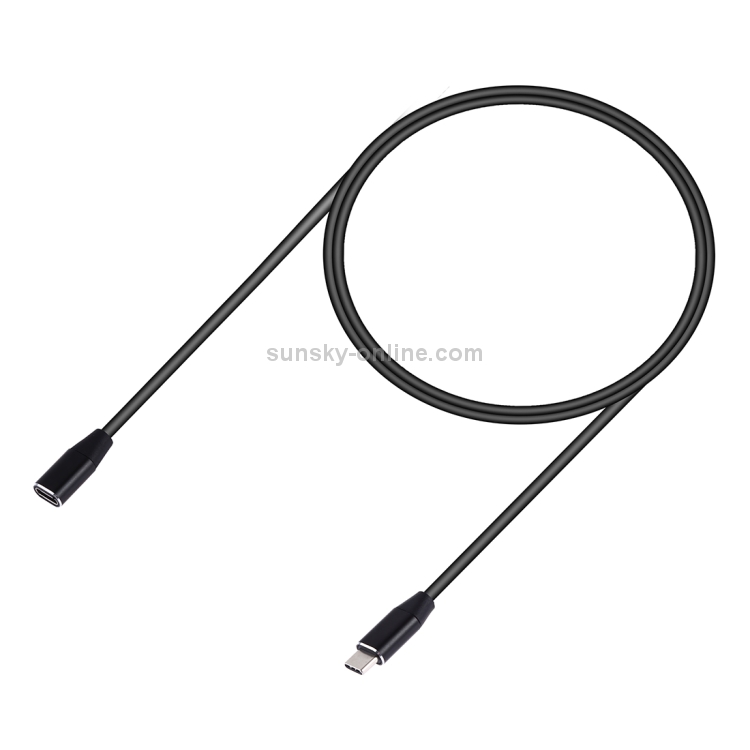 USB-C / Type-C Male to USB-C Female Aluminum Alloy Extender Extension Cable, Length: 1m(Black) USB-C / Type-C Male to USB-C Female Aluminum Alloy Extender Extension Cable, Length: 1m(Black)