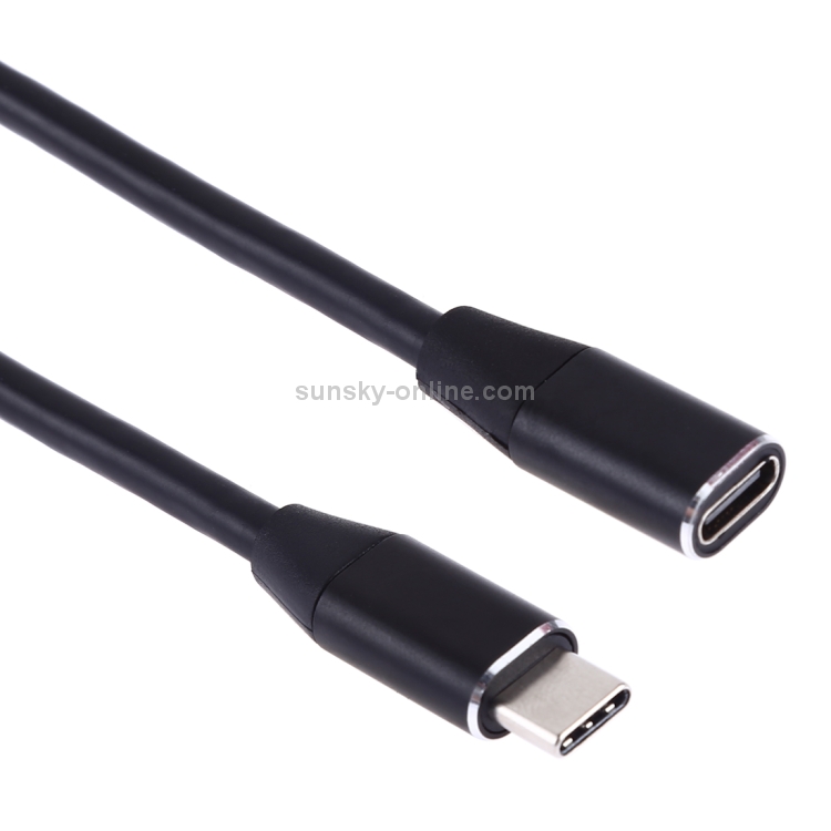 USB-C / Type-C Male to USB-C Female Aluminum Alloy Extender Extension Cable, Length: 1m(Black) USB-C / Type-C Male to USB-C Female Aluminum Alloy Extender Extension Cable, Length: 1m(Black)