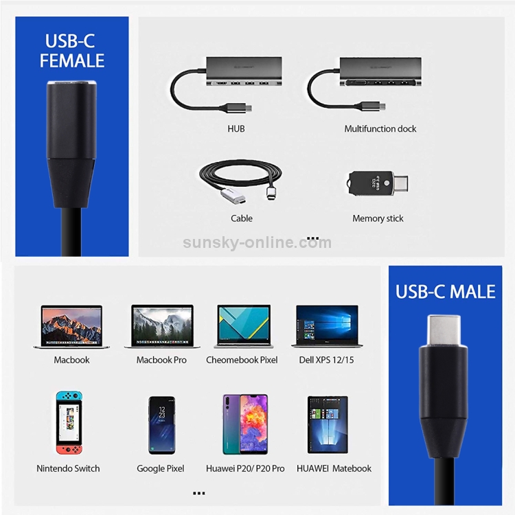 USB-C / Type-C Male to USB-C Female Aluminum Alloy Extender Extension Cable, Length: 1m(Black) USB-C / Type-C Male to USB-C Female Aluminum Alloy Extender Extension Cable, Length: 1m(Black)