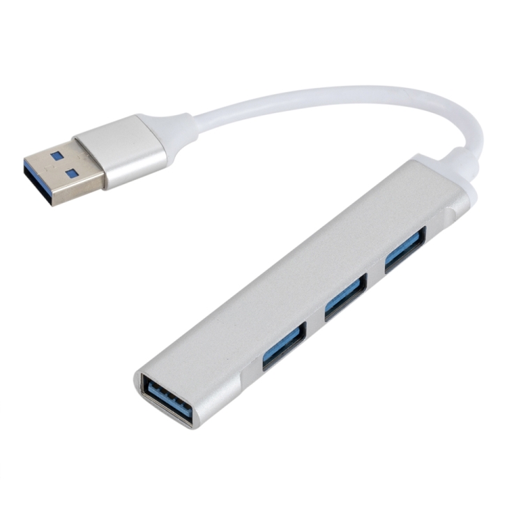 A809 USB 3.0 X 1 + USB 2.0 x 3 a USB 3.0 Adaptador de hub de división multifunción (plata) - 1