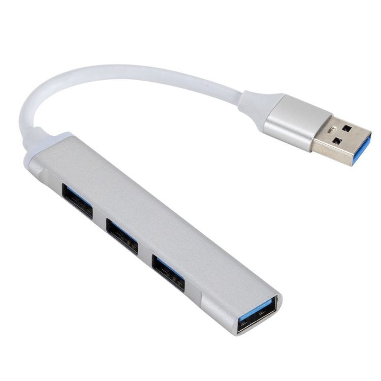 A809 USB 3.0 X 1 + USB 2.0 x 3 a USB 3.0 Adaptador de hub de división multifunción (plata) - 2
