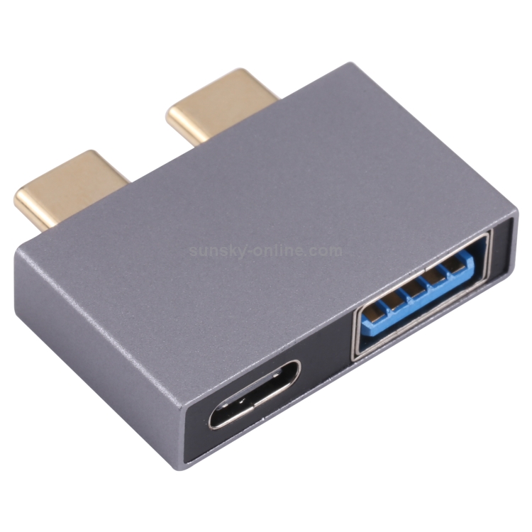 USB Female + USBC / TypeC Female to 2 x USBC / TypeC Male Adapter