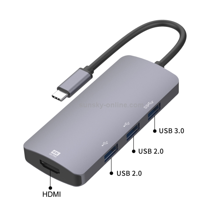 Adaptateur USB-C / HDMI + USB-C + 2 x USB 2.0 + USB 3.0 - HDMI