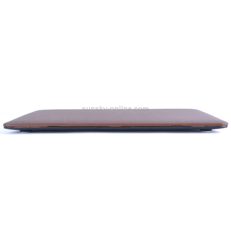 Housse Coque Mac en cuir PU pour ordinateur portable MacBook Air 13,3  pouces A1466 2012 - 2017 / A1369 2010 - 2012 Marron