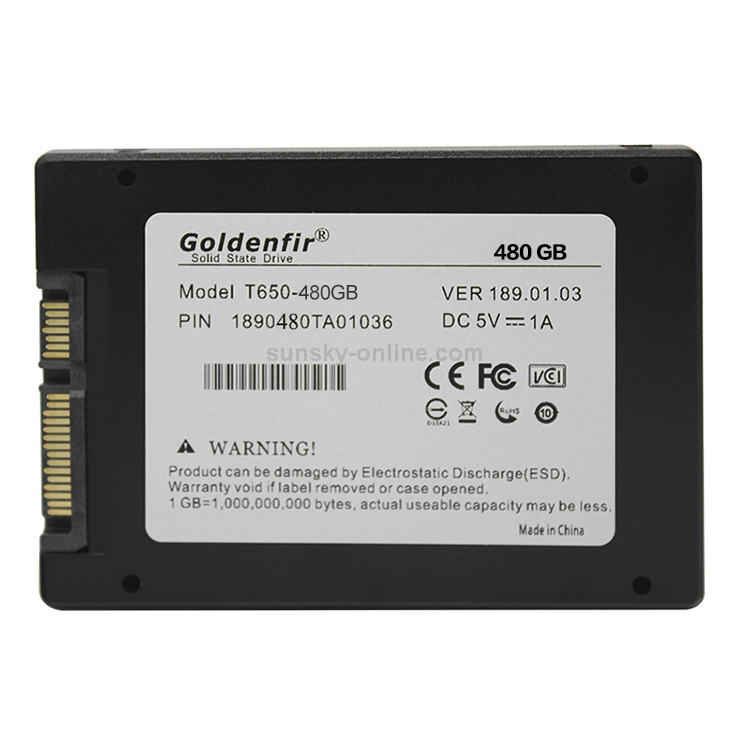 Unidad de estado sólido SATA Goldenfir de 2,5 pulgadas, arquitectura flash: MLC, capacidad: 480 GB - 4