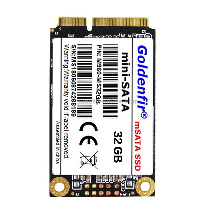 Unidad de estado sólido Mini SATA Goldenfir de 1,8 pulgadas, Arquitectura Flash: TLC, Capacidad: 32 GB - 4