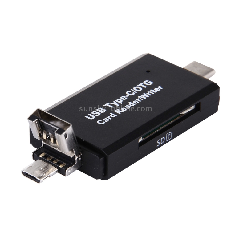 3-en-1 USB-C Type C USB 2.0 Lecteur de carte micro-USB OTG SD TF pour Huawei Macbook