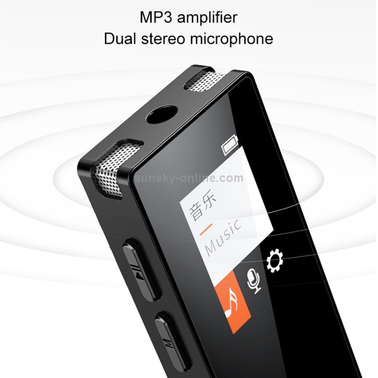 N3 Mini grabadora MP3 con pantalla a color con reducción de ruido de 16 GB (negro) - 5