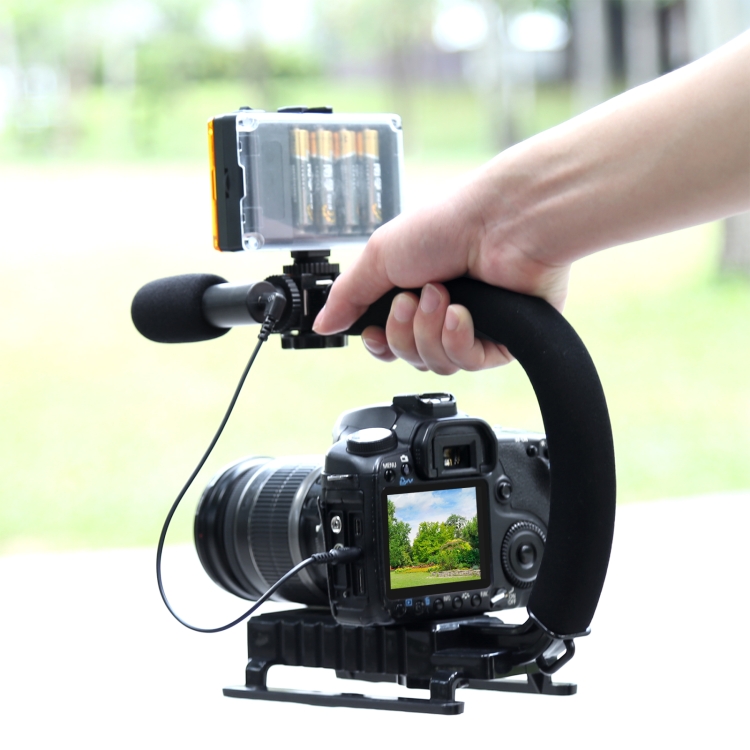 Support de caméra en forme de U PULUZ Kit de stabilisateur de support vidéo  pour poignée vidéo portable tenu dans la main DV pour