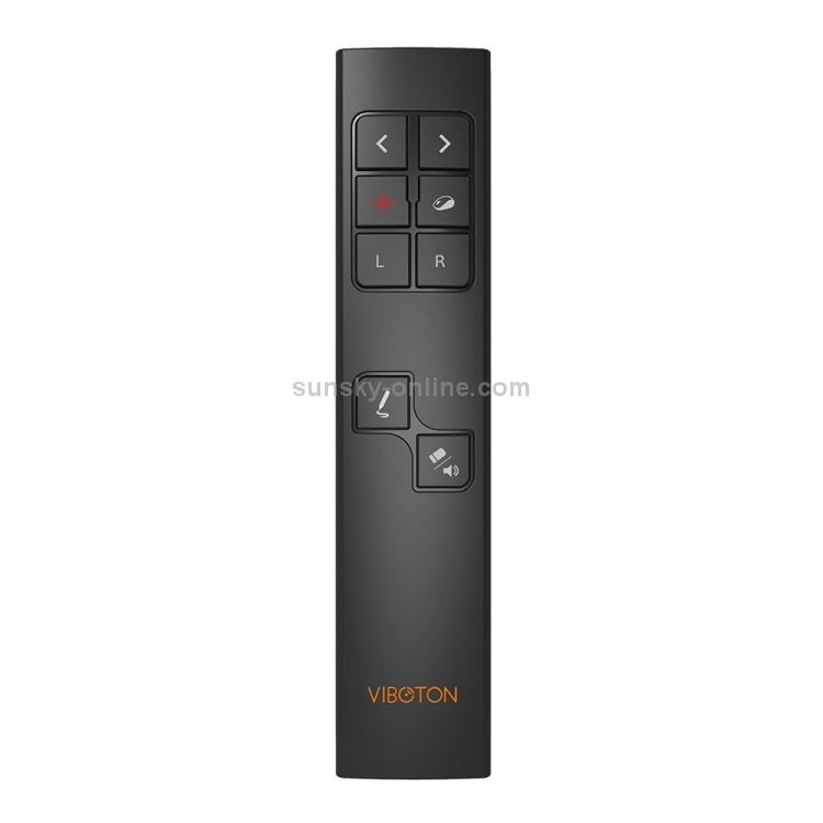 VIBOTON PP930 2.4GHz Presentación multimedia Control remoto de PowerPoint Clicker Presentador inalámbrico Controlador portátil Flip Pen, Distancia de control: 30 m (Negro) - 1
