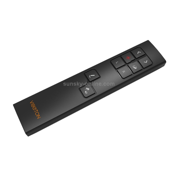 VIBOTON PP930 2.4GHz Presentación multimedia Control remoto de PowerPoint Clicker Presentador inalámbrico Controlador portátil Flip Pen, Distancia de control: 30 m (Negro) - 2