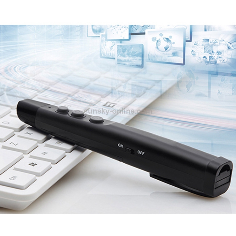 ASiNG A100 2.4GHz Presentador inalámbrico PowerPoint Clicker Representación Puntero de control remoto con clip, Distancia de control: 50 m (Negro) - 4