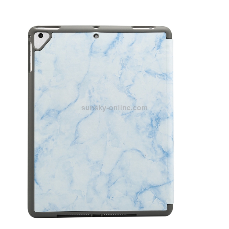 Marble Texture Pattern Horizontal Flip Case for iPad 9.7 (2018) , with Three-folding Holder & Pen Slots(Blue) Marble Texture Pattern Horizontal Flip Case for iPad 9.7 (2018) , with Three-folding Holder & Pen Slots(Blue)